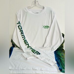 Tormenter Fishing Products White Long Sleeve Outdoors Shirt